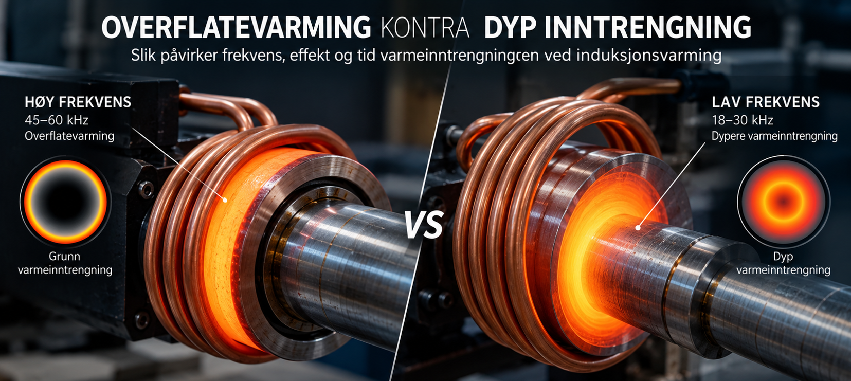 Overflatevarming eller dyp oppvarming? Slik virker frekvens på induksjonsvarmere